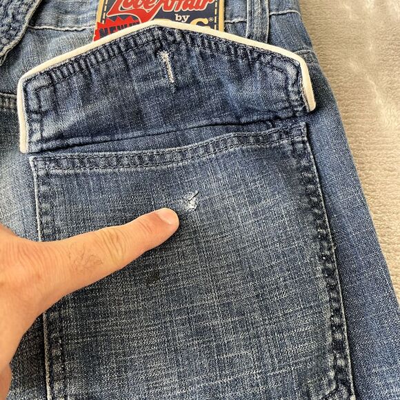 D&G‎ Dolce&Gabbana Jeans Men 32x35 Blue Straight Fit Flap Pockets Paint Splatter - Picture 14 of 16